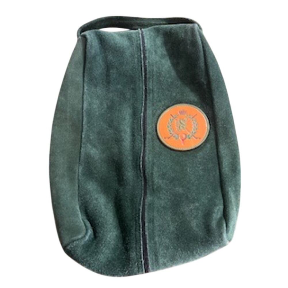 Vintage Green Suede Leather Golf Shoe Bag